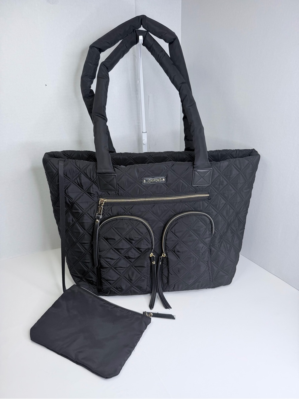 Joan & David  The Faith 21” Diamond Quilted Nylon Travel Tote